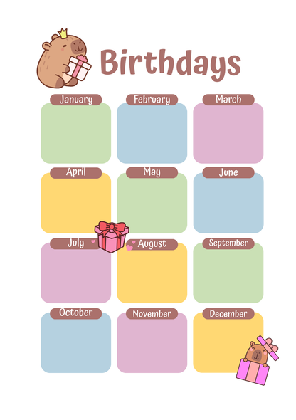 Capybara 2026 Planner | Digital Download