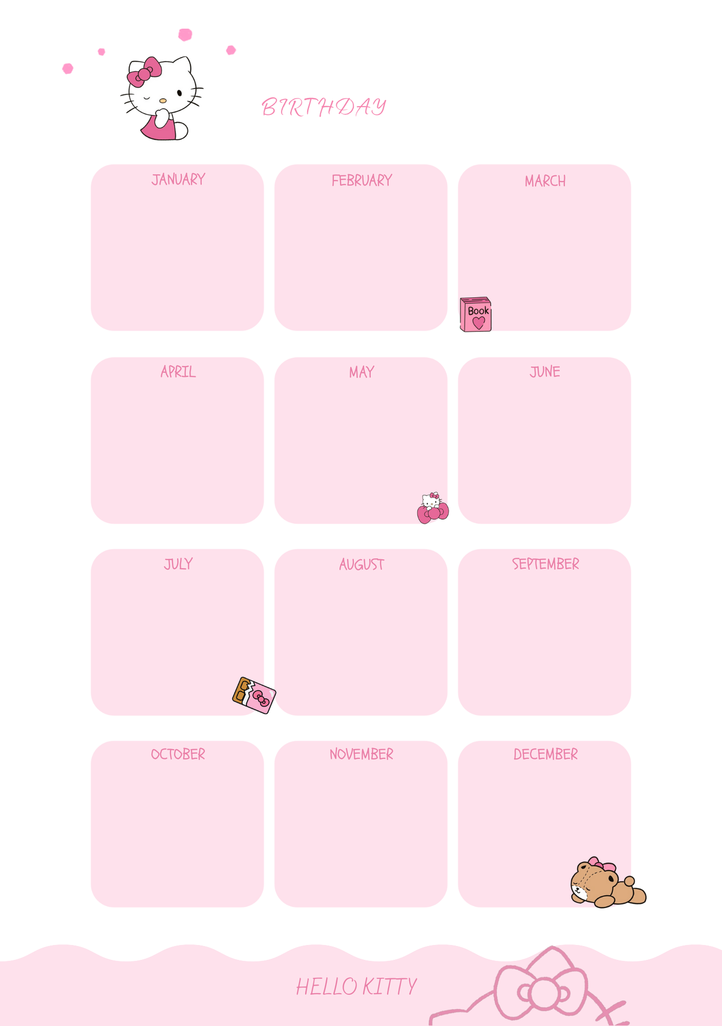 Pink Cat Inspired 2026 Planner | Digital Download