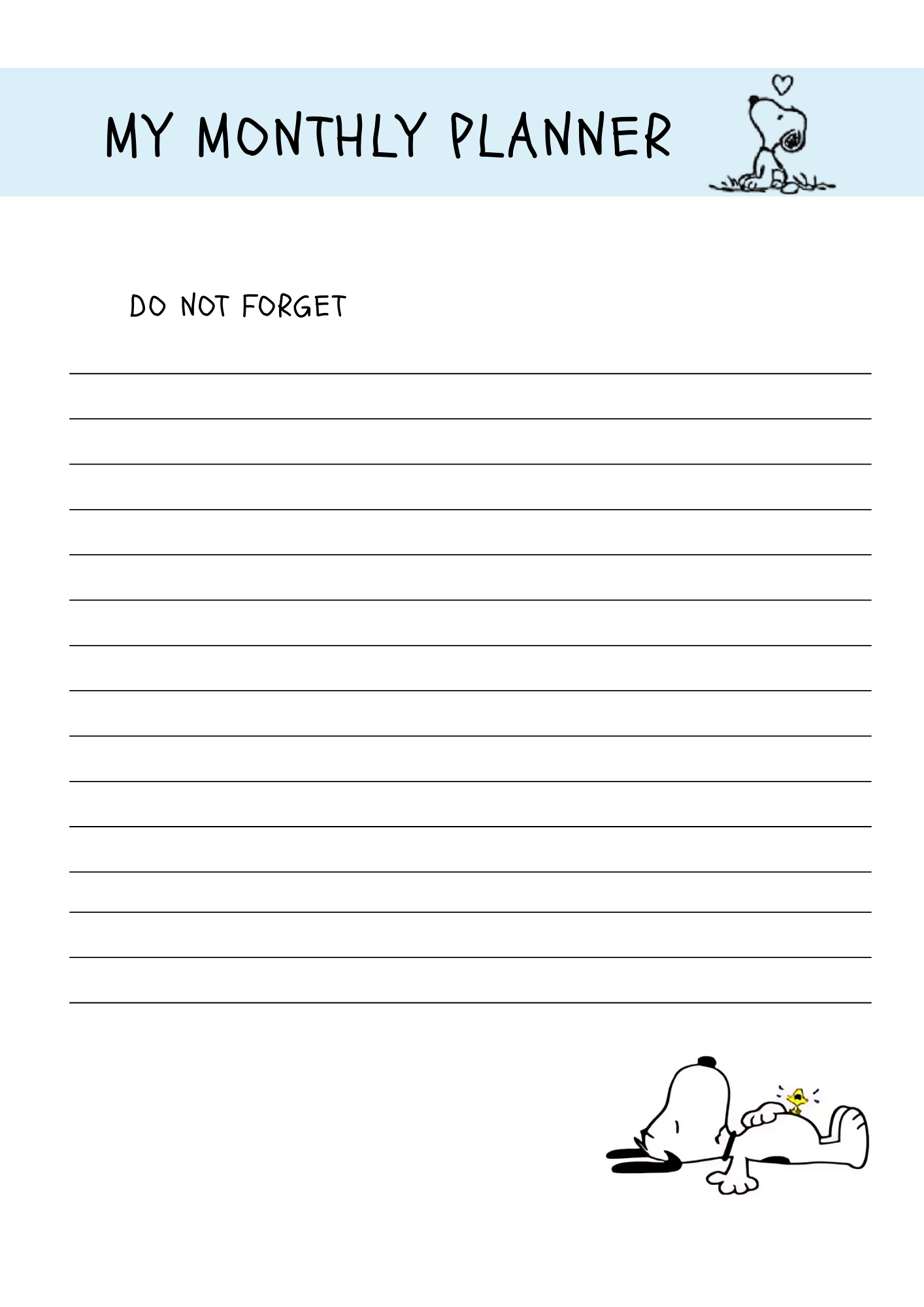 Snoopy Inspired 2026 Planner | Digital Download
