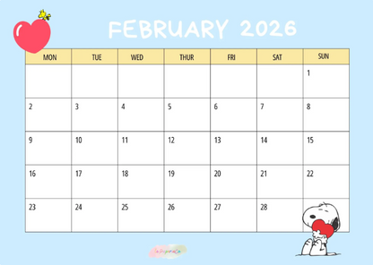 Snoopy 2026 Calendar