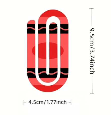 Crayon Colored and Pencil Inspired Jumbo Paper Clips