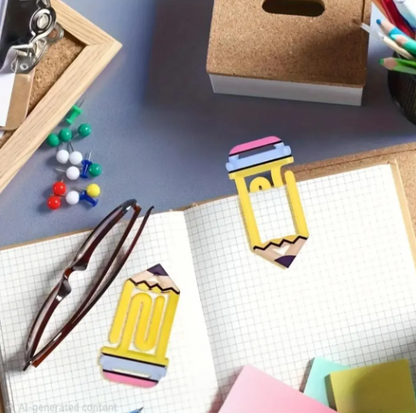 Crayon Colored and Pencil Inspired Jumbo Paper Clips