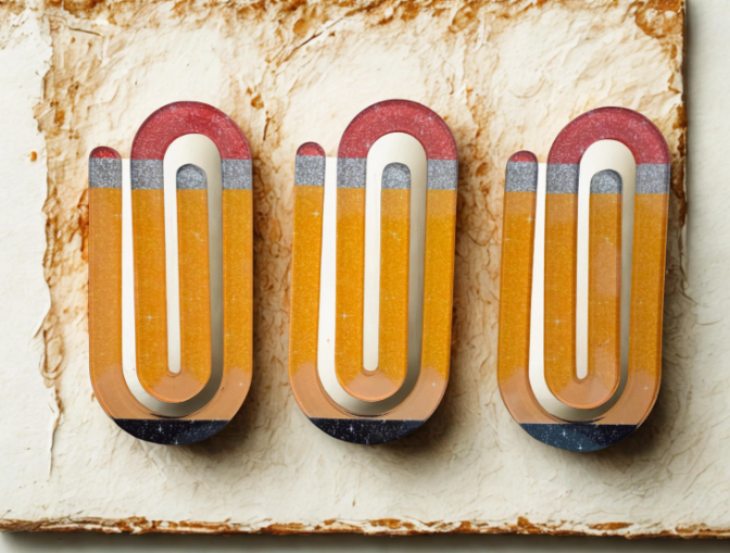Crayon Colored and Pencil Inspired Jumbo Paper Clips