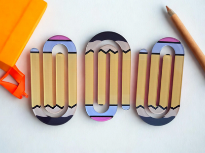 Crayon Colored and Pencil Inspired Jumbo Paper Clips