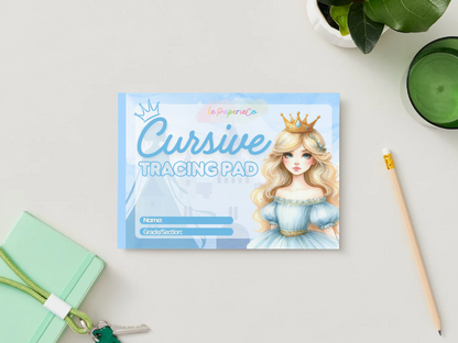 Cursive Letter Tracing Pad - Princess Theme | Digital Download