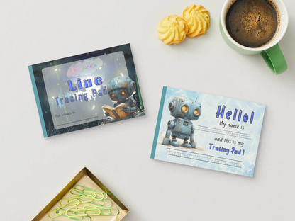 Line Tracing Pad - Robot Theme | Digital Download