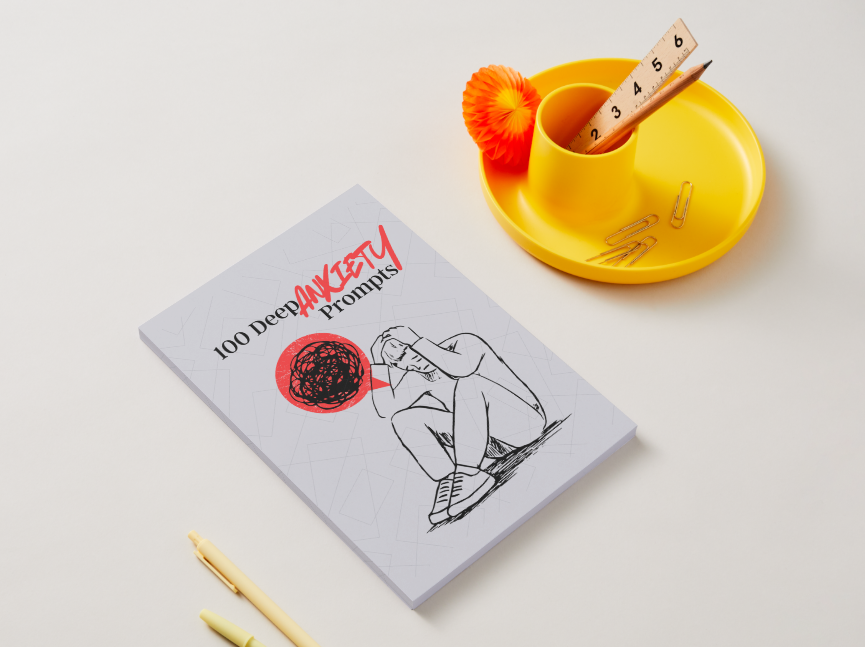 100 Deep Anxiety Prompts Journal | Digital Download for Mental Health & Self-Care Digital Download